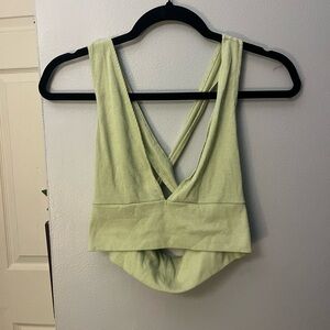 SHEIN Green Ribbed Cross-Back Tank